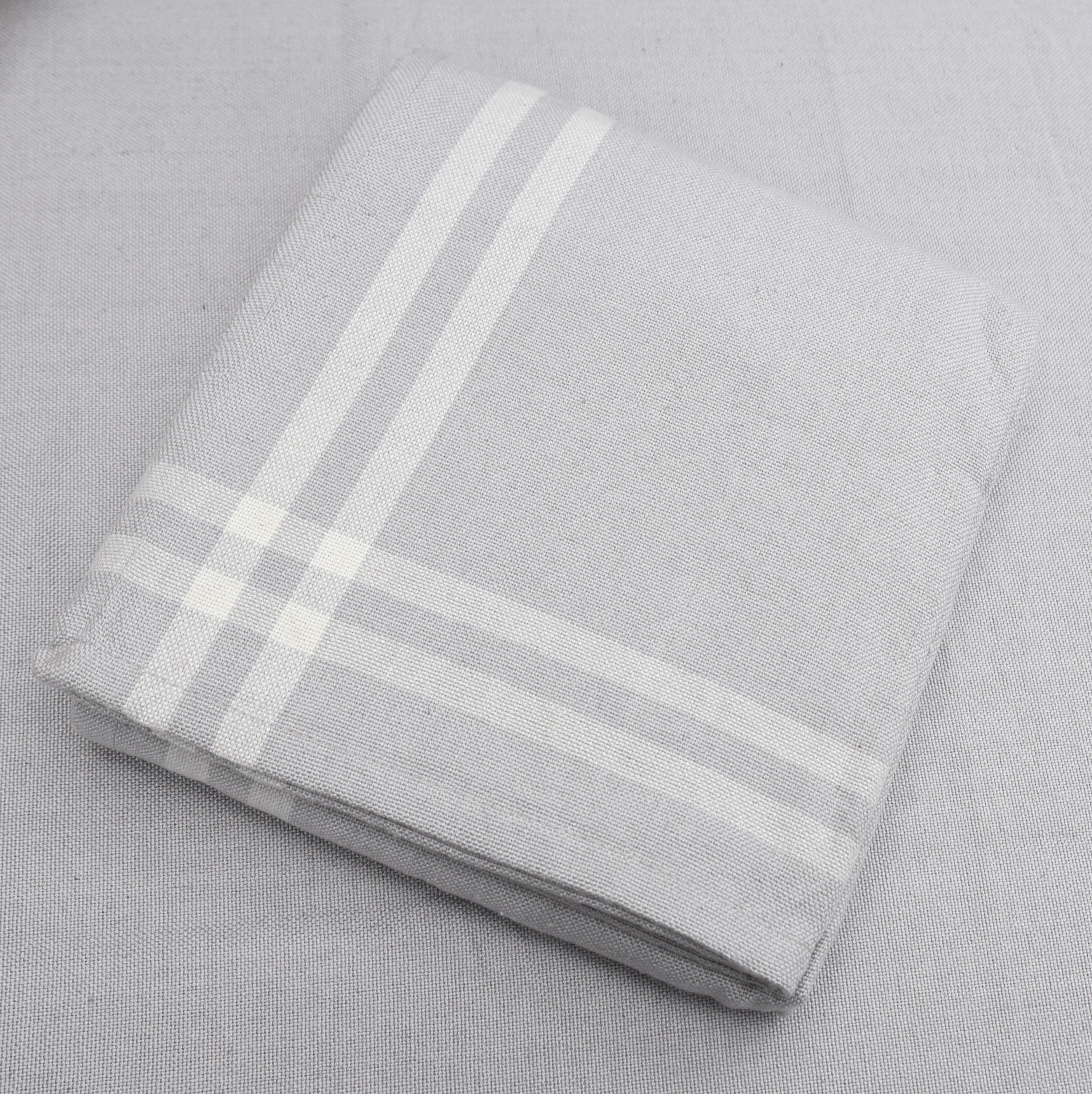 Grey Gingham Border Tablecloth