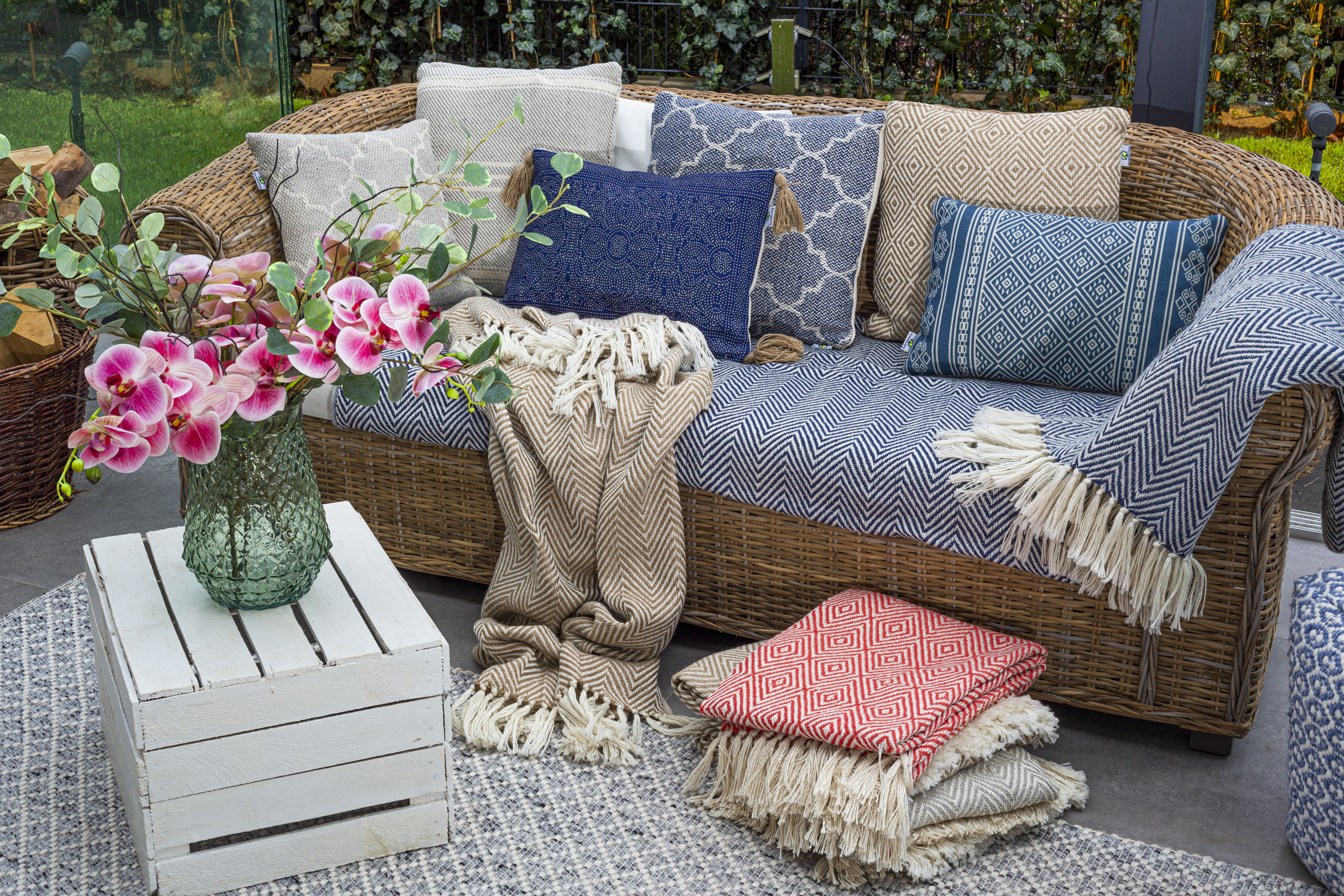 Beige Herringbone Blanket